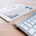 a white keyboard and a white keyboard