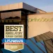 OrthoSouth building exterior with US News award for Best ASC badge