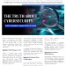 Technology Times cover highlighting cybersecurity myths with a magnifying glass over digital data visuals.