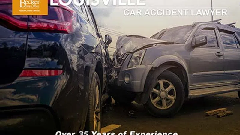 Two damaged SUVs after a car accident illustrating Louisville car accident lawyer services.