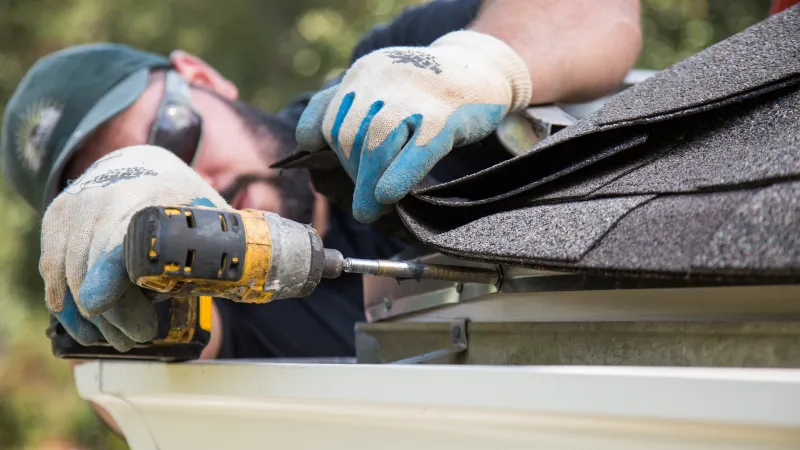 Breda Wildlife Technician sealing the construction gap in atlanta