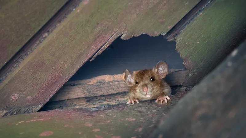 a rodent in a hole