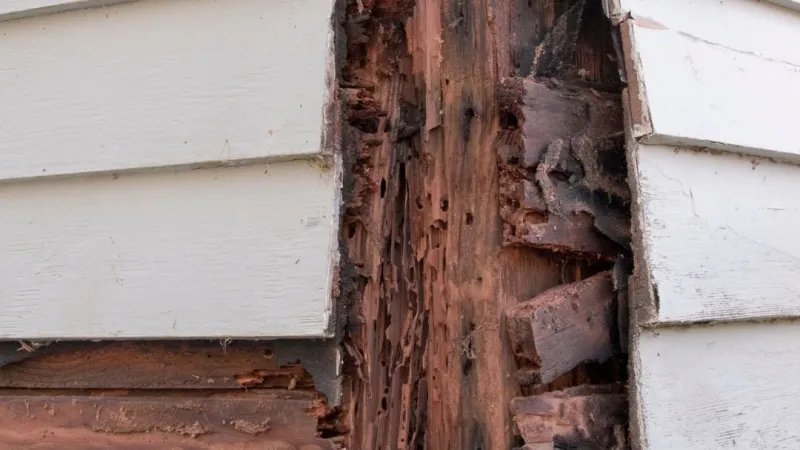 wood damaged from termites