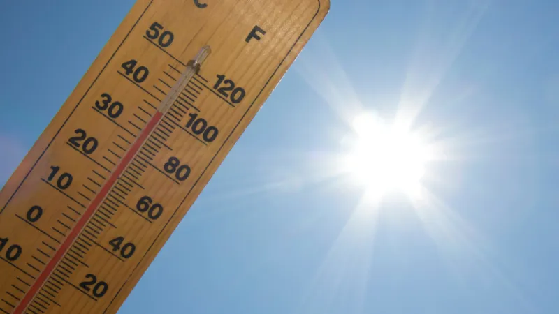 a large thermometer in the sun