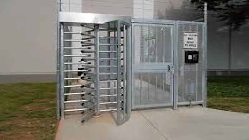 a gate in a building