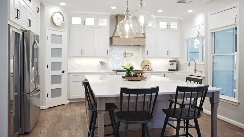 a kitchen with maximized space for a large island