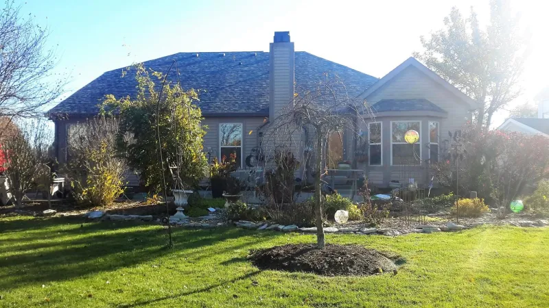 All items used are part of the Owens Corning roofing system, including the shingles and matching ridge caps. All roof penetrations are custom painted to match the roofing system color for that added special touch.