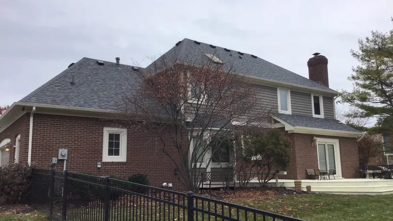 The Duration shingle also comes in a multitude of colors. This home is using the shingle in the Estate Gray color.