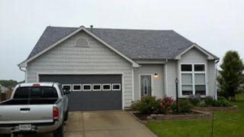 There are many different colors and blends available with the Duration shingle by Owens Corning. This color is Pacific Wave.