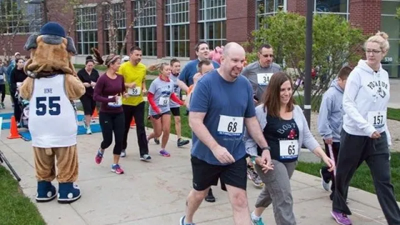 The runners prep for the 5k Fun Run! It was a beautiful day!
