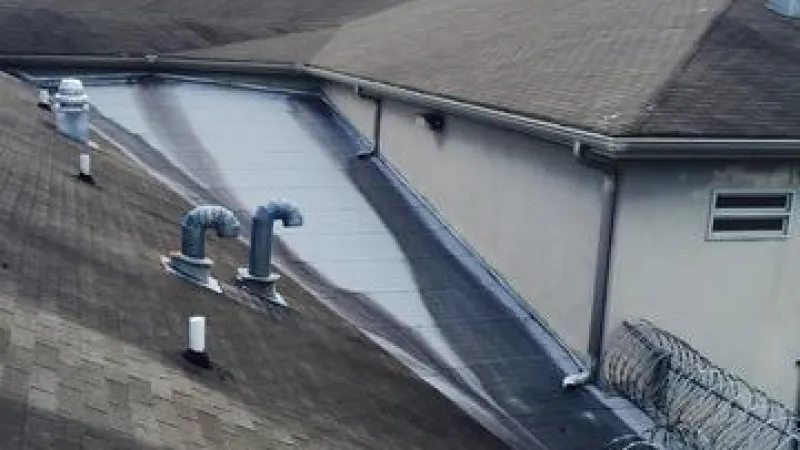 A before picture looking at the problem with the valley.