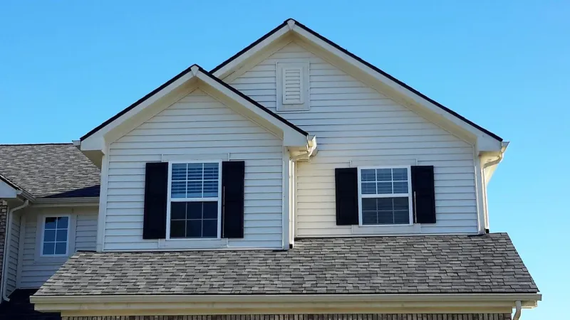 This completed roofing system has beautiful dimensions and shadow lines.