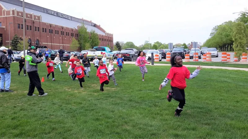 The childrens race is on.