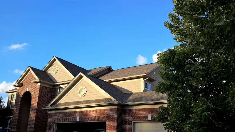 All items used are part of the Owens Corning roofing system, including the shingles and matching ridge caps. All roof penetrations are custom painted to match the roofing system color for that added special touch.
