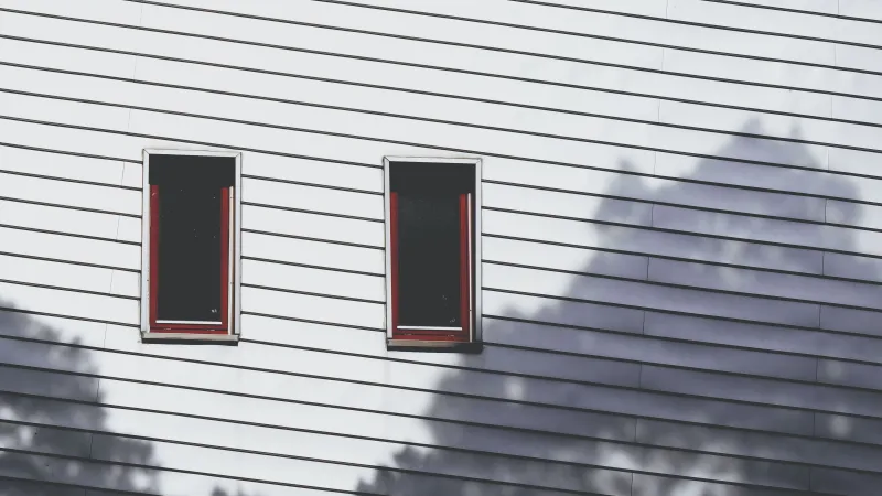 a close up of the side of a house