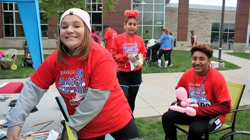 Happy faces at our booth—this is what the even it supposed to be about.