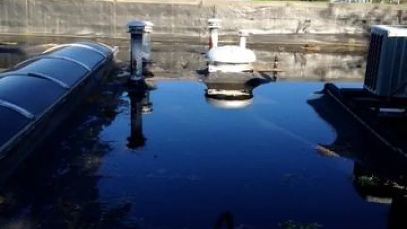 Roof was holding water.