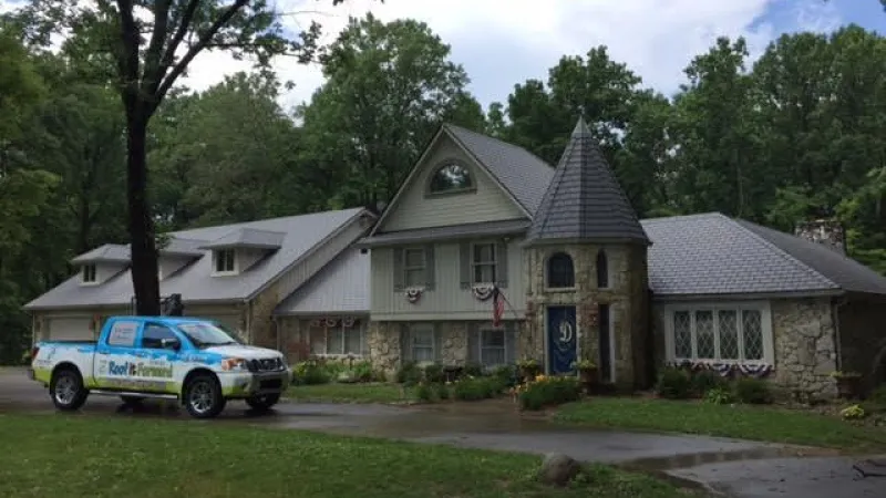 This home's appearance is striking and maintenance-free.