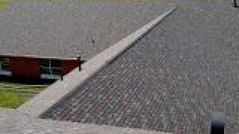 This is the top view of the roof. We re-roofed this entire church after a thorough inspection.