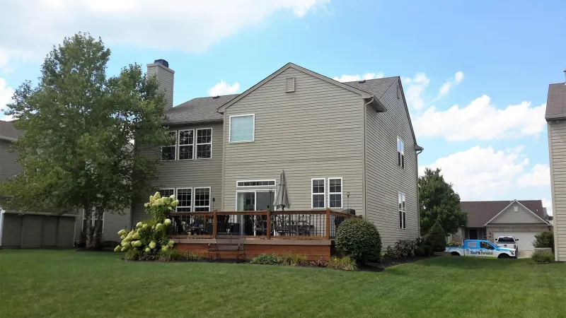 All items used are part of the Owens Corning roofing system, including the shingles and matching ridge caps. All roof penetrations are custom painted to match the roofing system color for that added special touch.