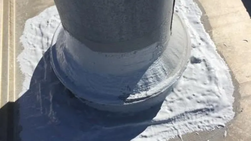 A customer had leaks in his exhaust vent, and we repaired with Gaco silicone product.