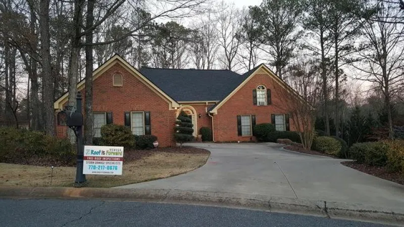 Completed project. Roof replaced in Marietta Ga with Owens Corning True Definition Duration (Onyx Black).