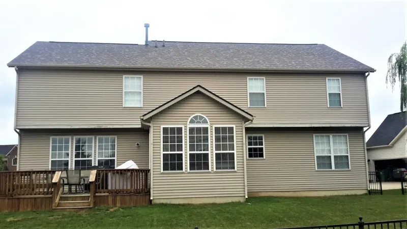 All items used are part of the Owens Corning roofing system, including the shingles and matching ridge caps. All roof penetrations are custom painted to match the roofing system color for that added special touch.