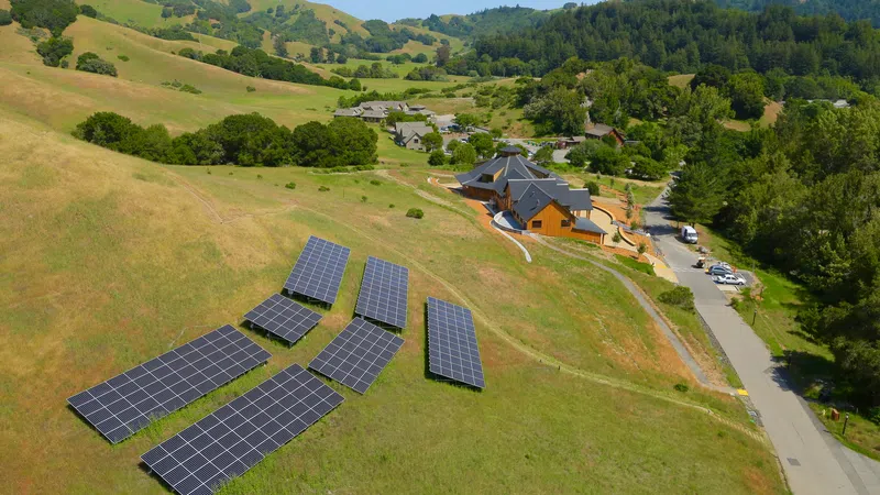 Solar panels installed at Spirit Rock Fairfax Marin county