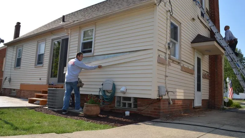 a person working on a house