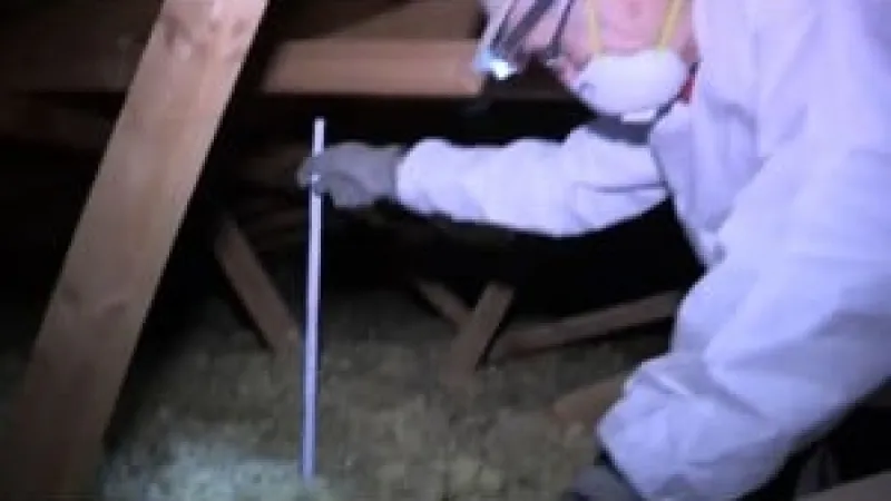 a man inspecting an attic