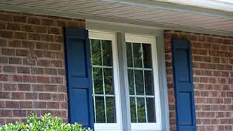 a brick building with a window