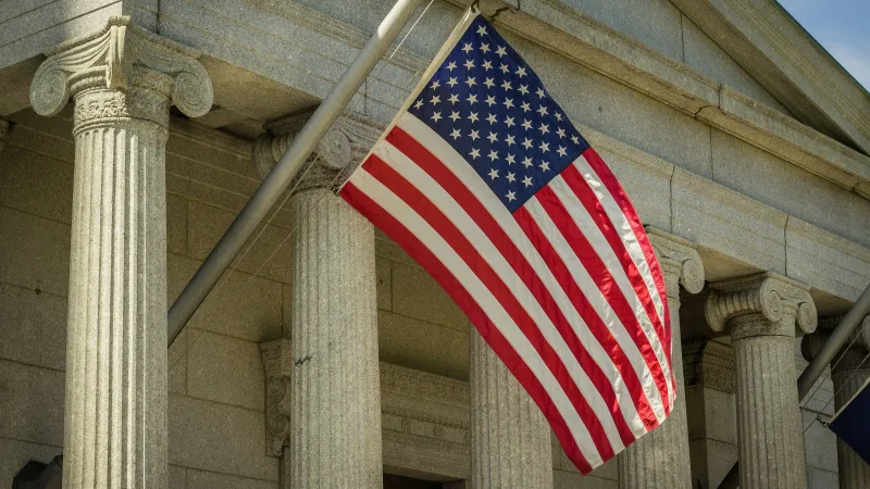 a flag on a pole