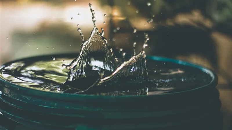 a close-up of a drop of water