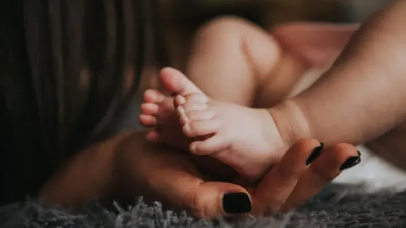 close-up of a baby's feet