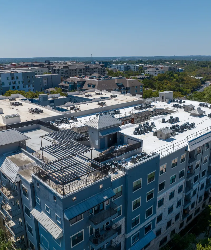 a high angle view of a building