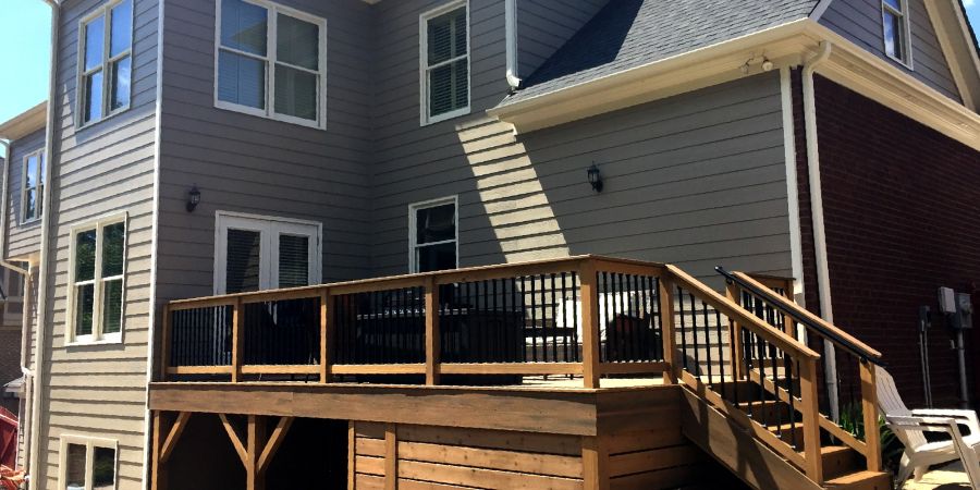 a house with a deck
