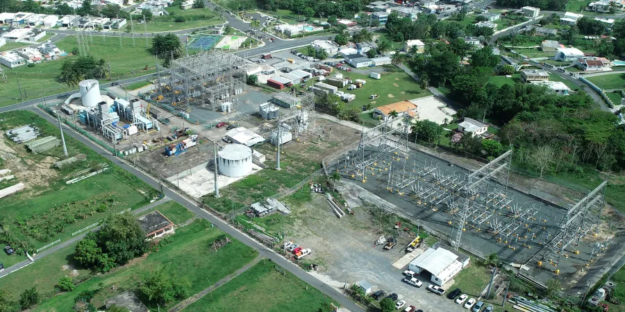 aerial view of a park