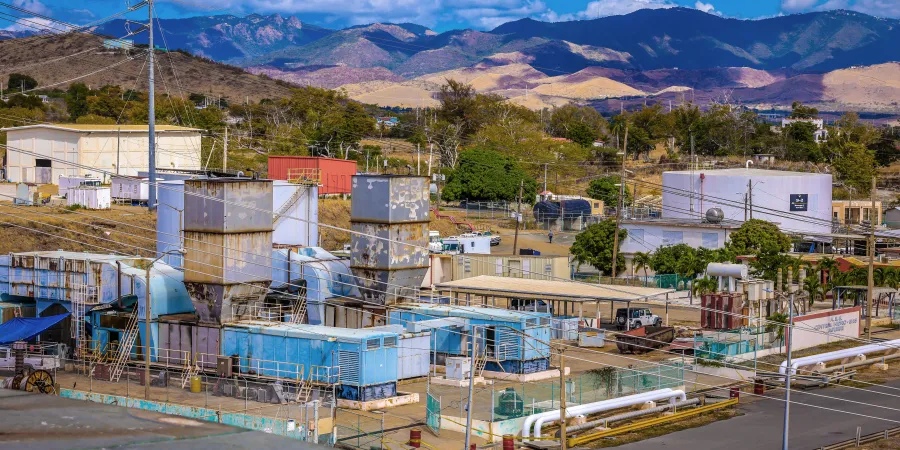 a high angle view of a factory