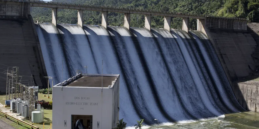 a large dam with a large dam