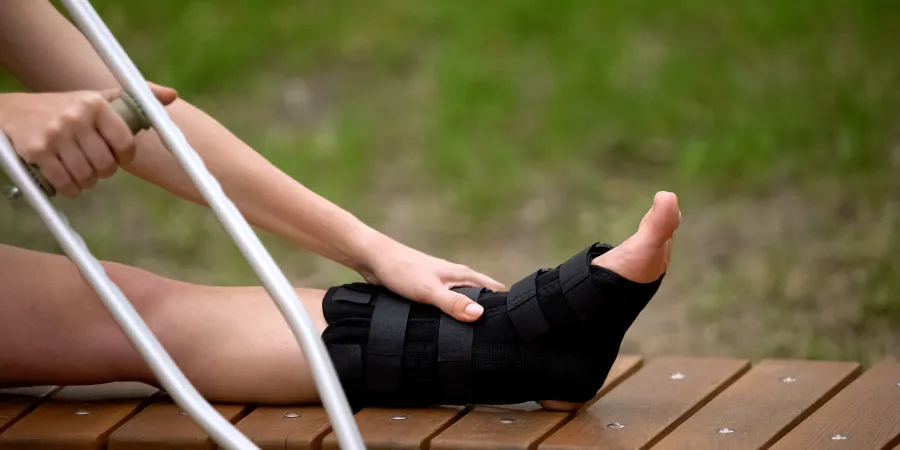 a foot in a boot