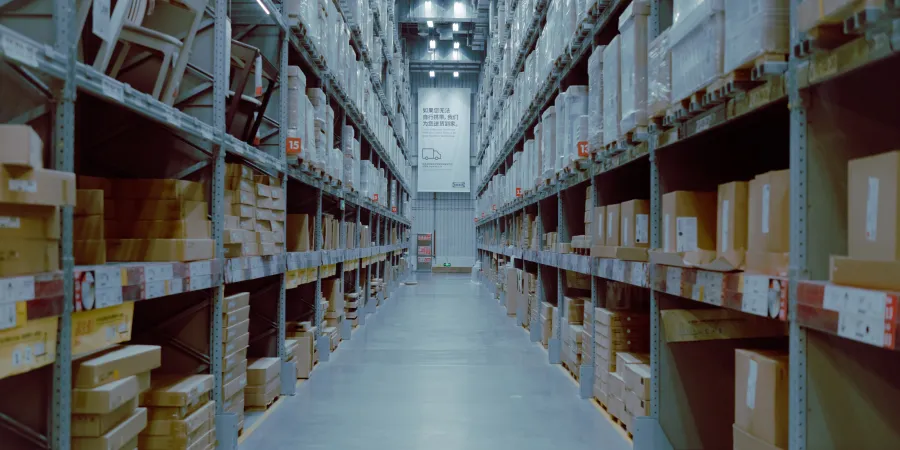 a person standing in a warehouse