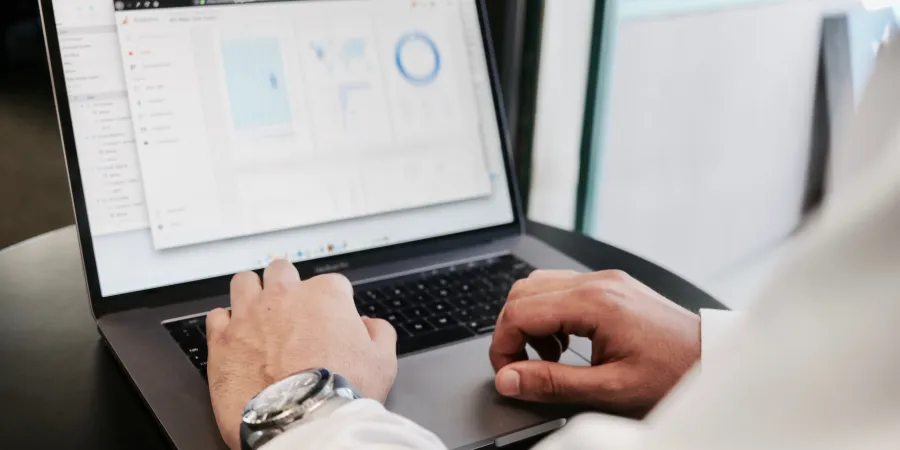 a person using a laptop