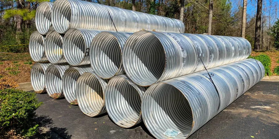 a large sculpture of a pipe