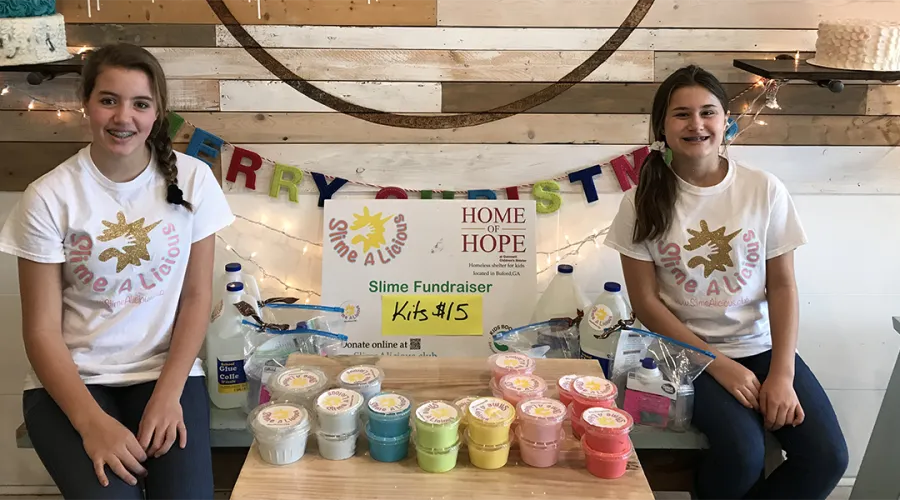 Middle school students turn slime-to-profit for local homeless shelter