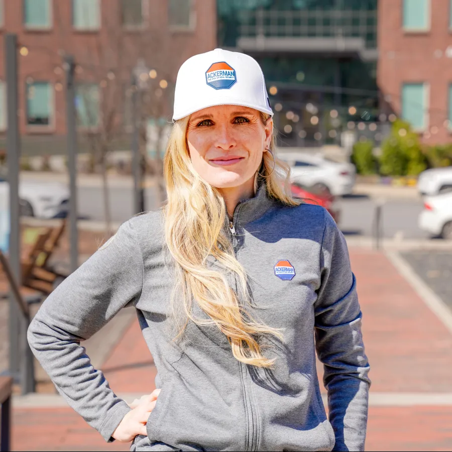 a woman wearing a hard hat