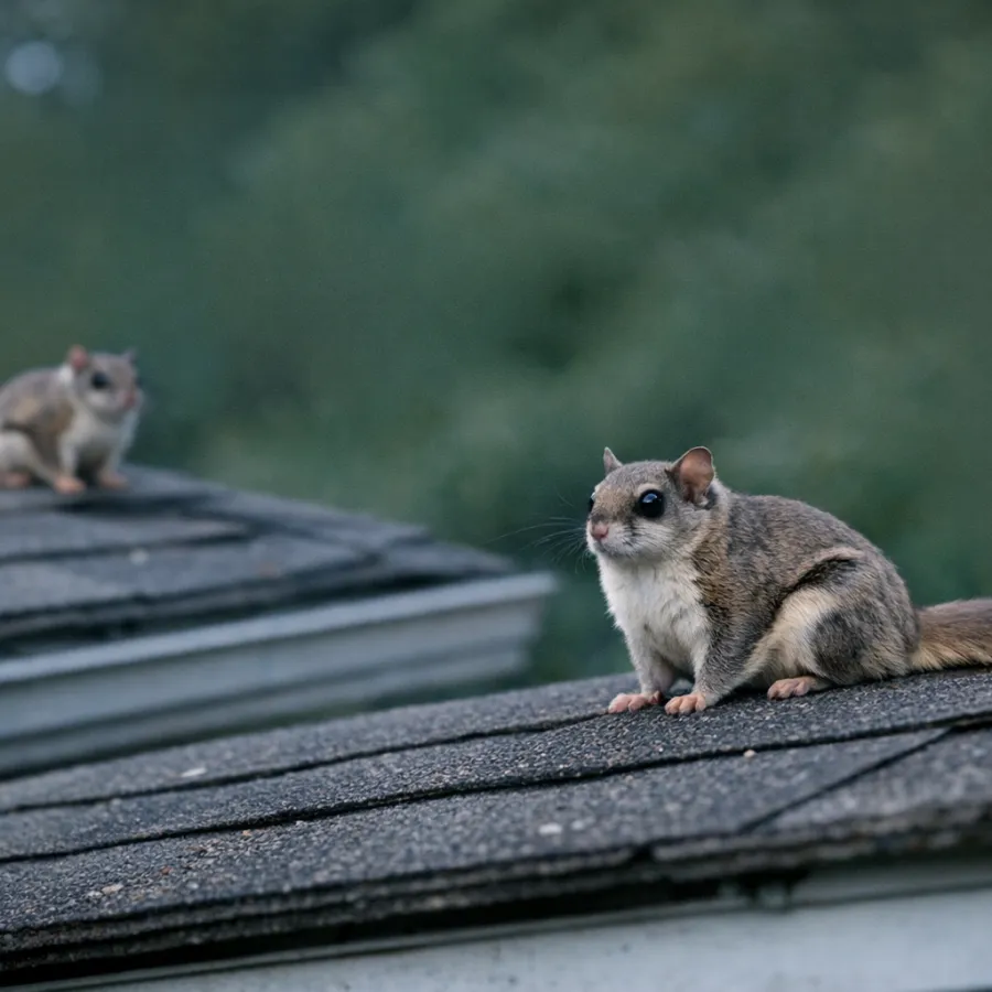Flying squirrel on roof