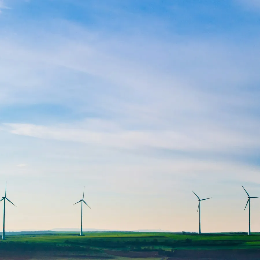 a group of wind turbines
