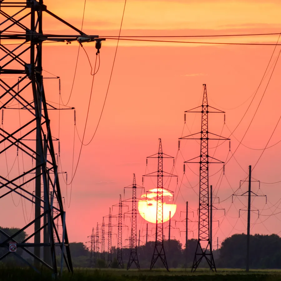 a group of power lines