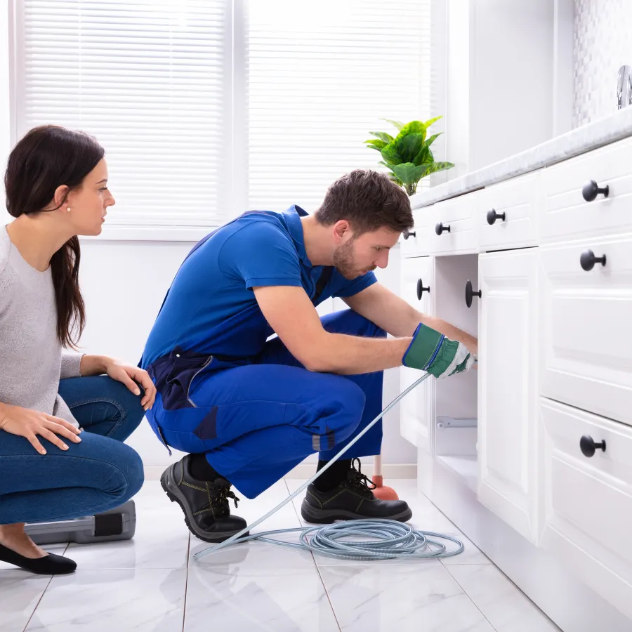 a man and a woman sitting on the floor