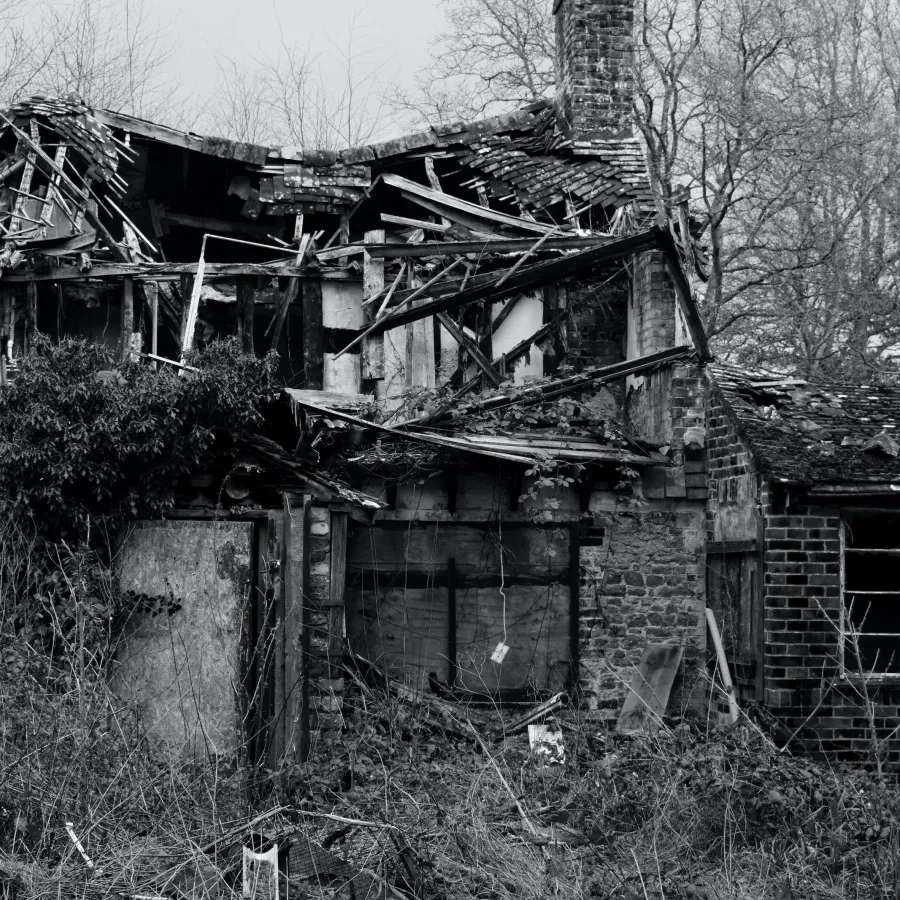 a house that has been destroyed